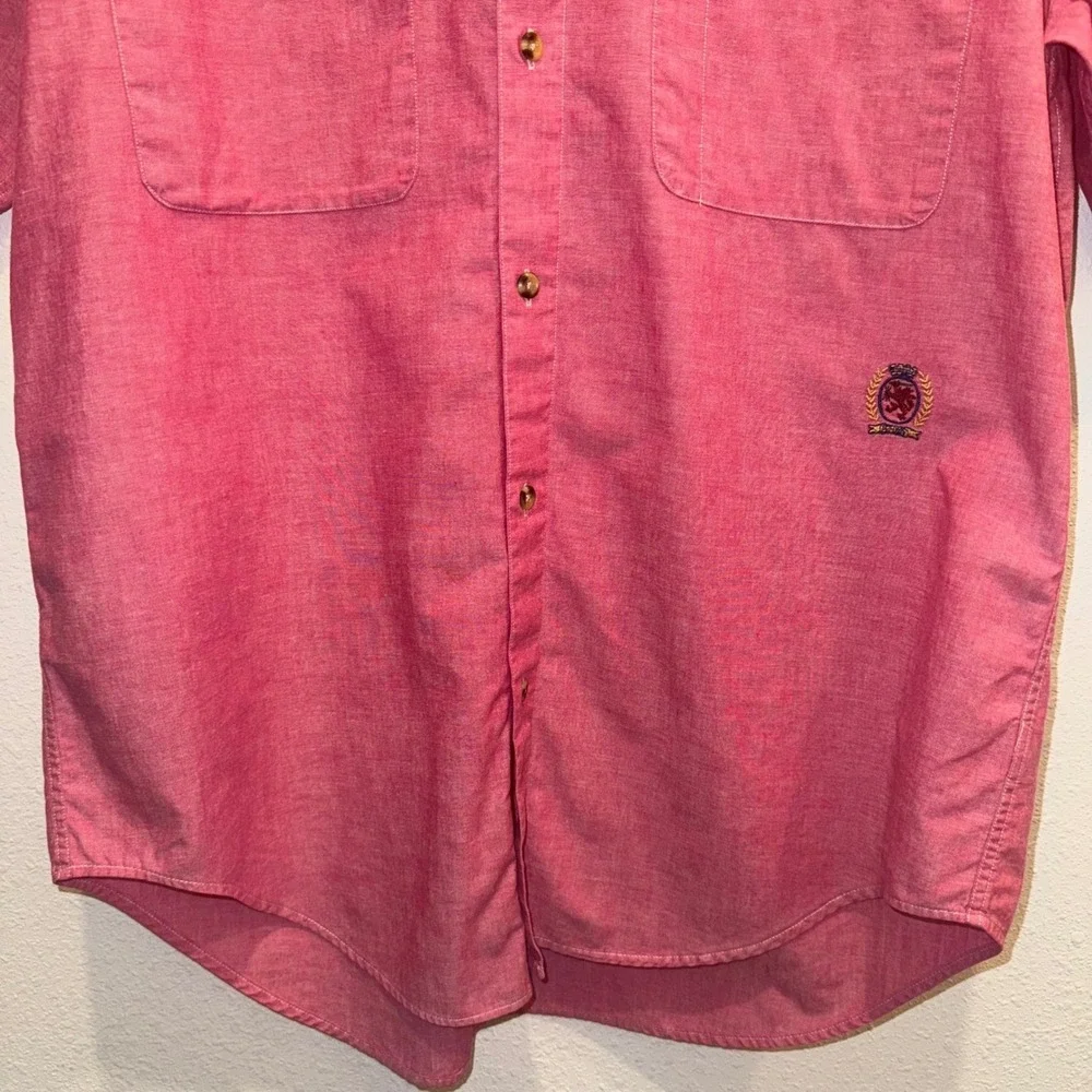 Vintage 90s‎ Tommy Hilfiger Crest Button-Up Shirt – Size L – Made in Hong Kong